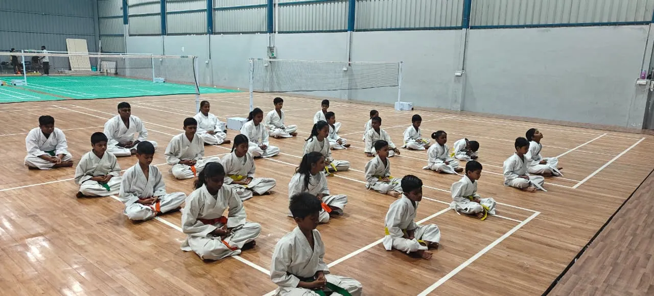 Students at group training